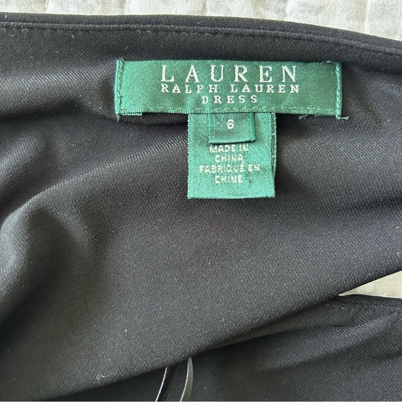Ralph Lauren Black Scoop Neck A-Line Midi Dress SZ 6 - Picture 3 of 4